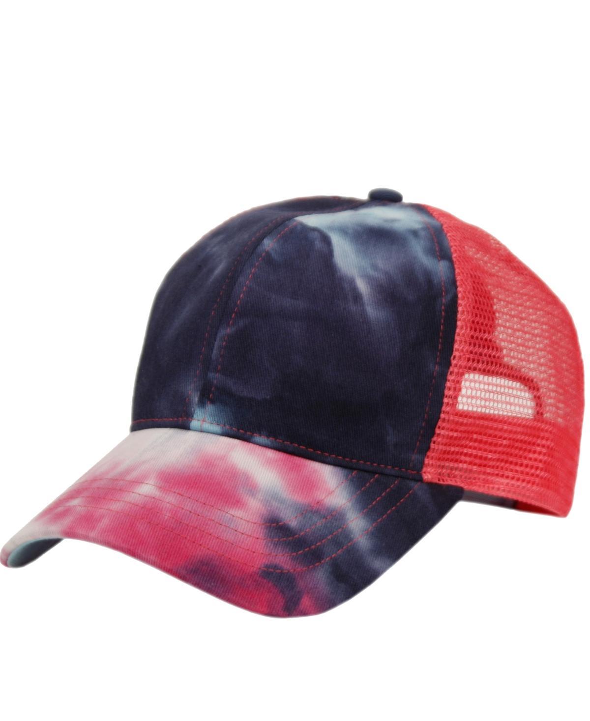 Womens Ponytail Messy Buns Tie Dye Truck Mesh Ponycap Hat Product Image