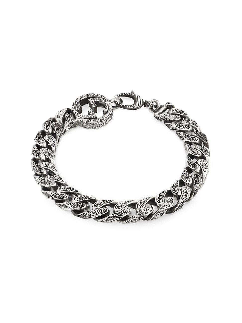 Mens Unisex Interlocking Sterling Silver Bracelet Product Image