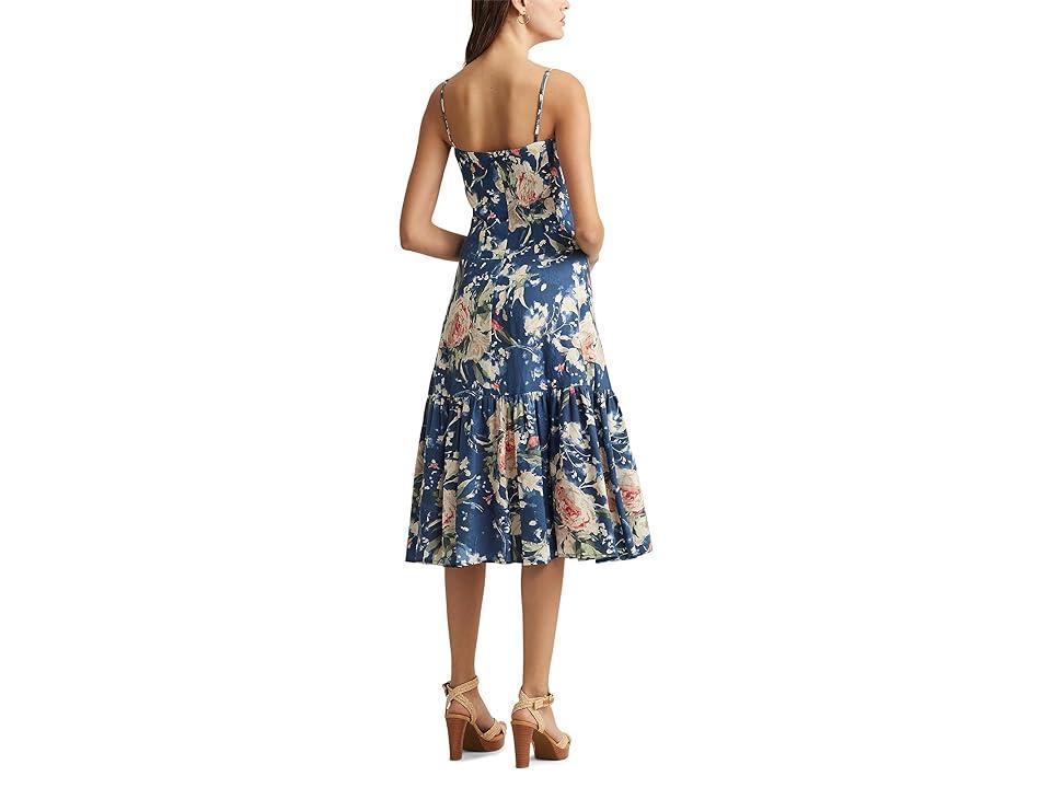 LAUREN Ralph Lauren Floral Linen-Blend Sleeveless Dress Multi) Women's Dress Product Image