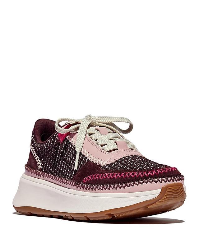 FitFlop Womens F-mode Cross Stitch Knit Platform Trainer Sneakers Product Image