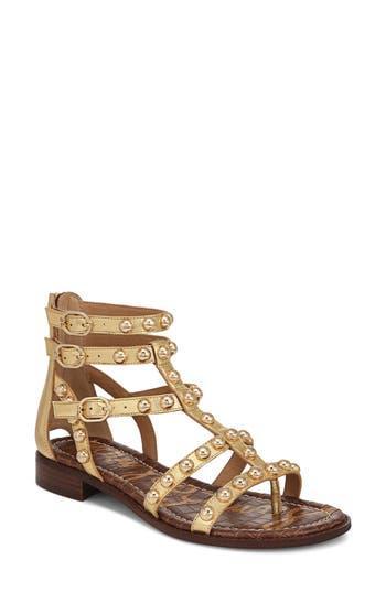 SAM EDELMAN Estella Studded Gladiator Sandal Gold Mine Leather Product Image