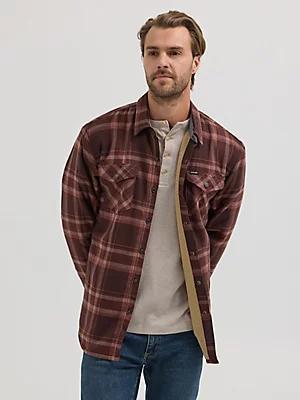 Men's Heavyweight Sherpa Lined Plaid Shirt Jacket | Men's SHIRTS | Wrangler® Product Image