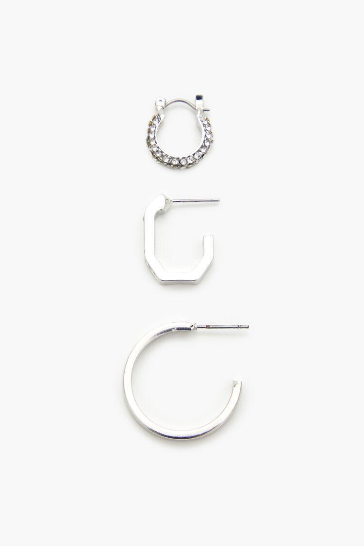 Geo Rhinestone Hoop Earring Set | Forever 21 Product Image