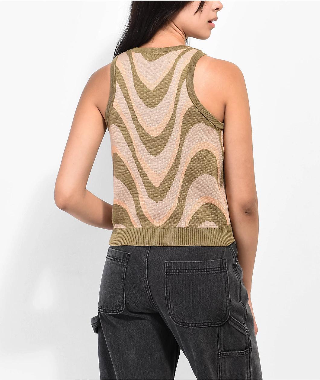 Daisy Street Wave Crop Sweater Vest Product Image