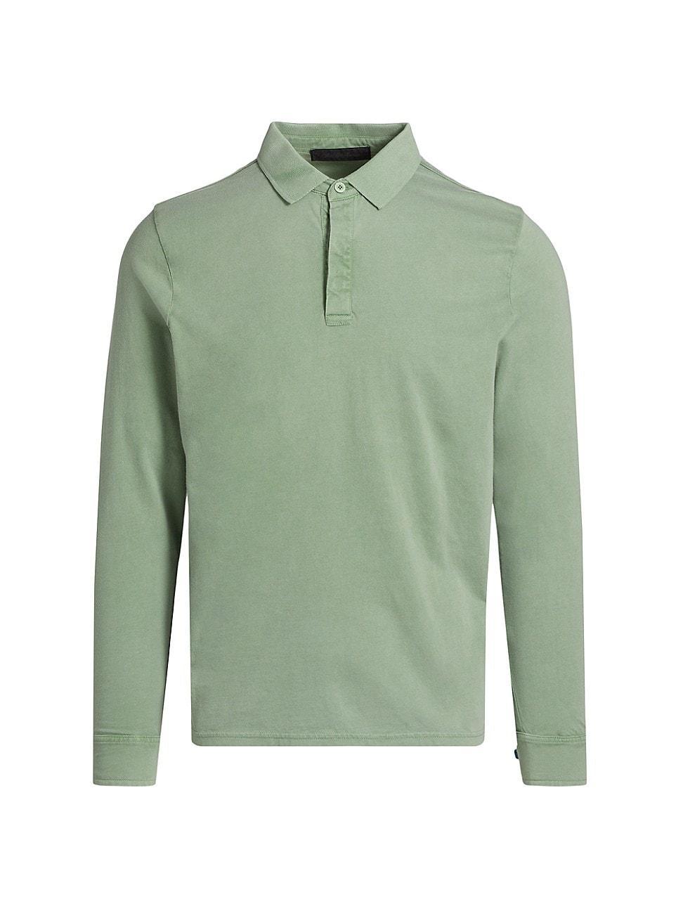 Mens COLLECTION Cotton Long-Sleeve Polo Shirt Product Image