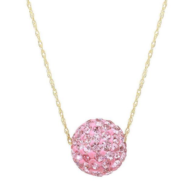 14K Gold White Crystal Necklace, Womens Pink Product Image