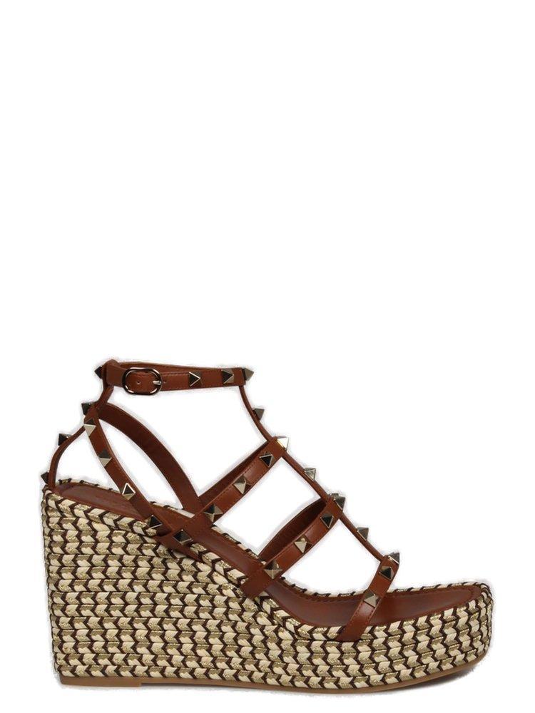 Rockstud Open Toe Sandals In Brown Product Image