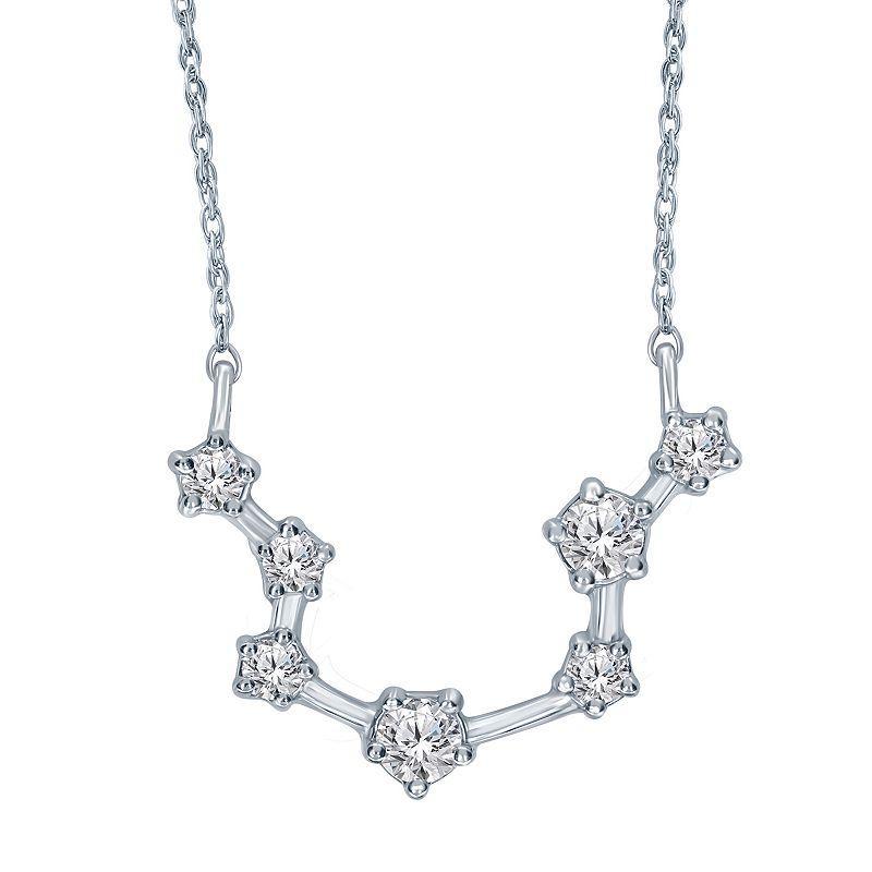 Sterling Silver 1/5 Carat T.W. Diamond Constellation Necklace, Womens Virgo Product Image