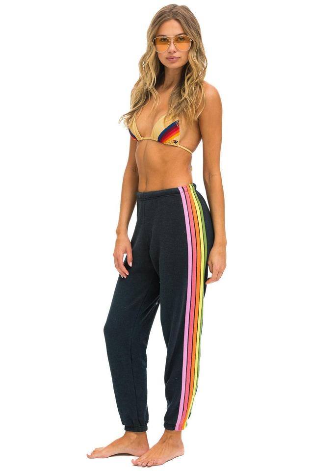 5 STRIPE SWEATPANTS - CHARCOAL // PINK // GREEN Female Product Image