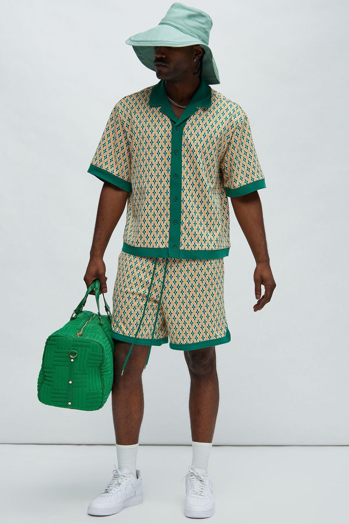 Rushmore Knit Shirt - Green/combo Product Image