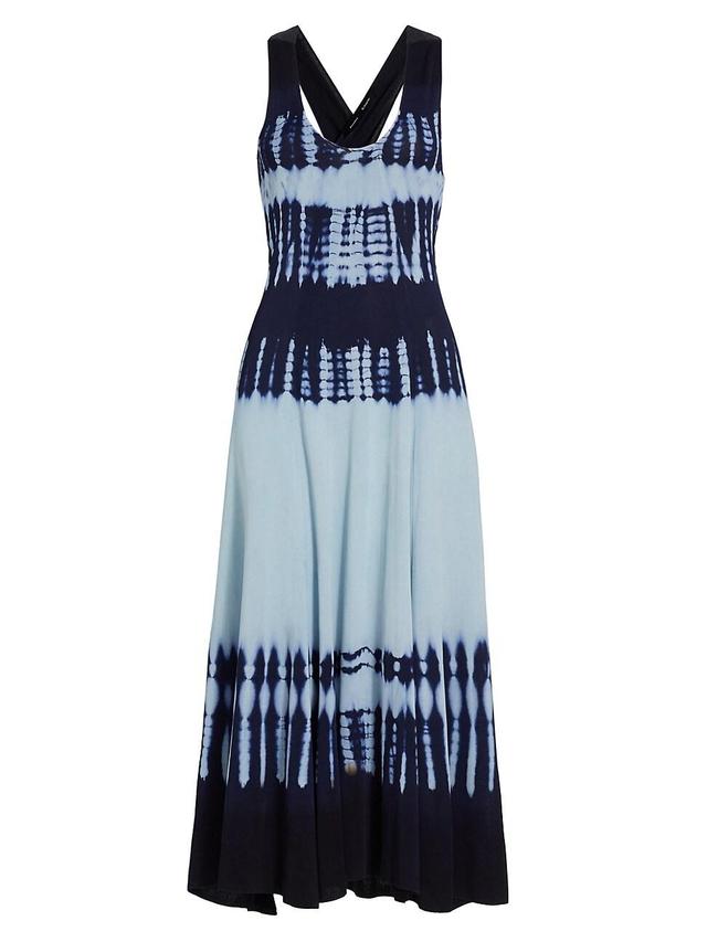 Womens Tie-Dye V-Neck Dress Product Image