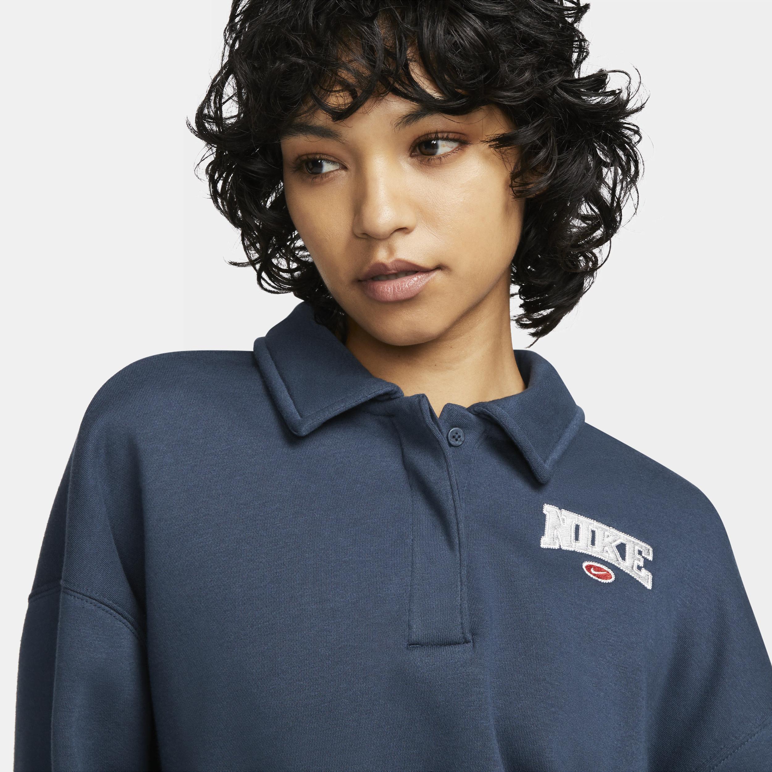 Women's Nike Sportswear Phoenix Fleece 3/4-Sleeve Crop Polo Sweatshirt Product Image