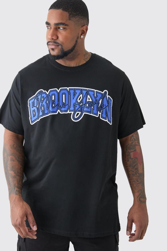 Plus Brooklyn Print T-shirt | boohooMAN USA Product Image