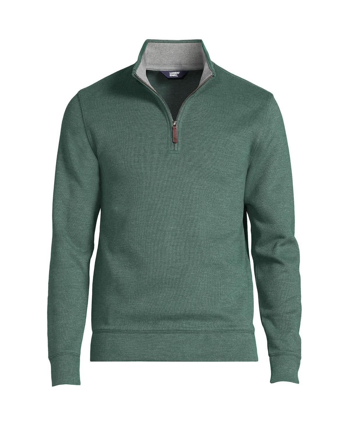 Big & Tall Lands End Bedford Quarter-Zip Sweater, Mens Dark Grey Heather Product Image