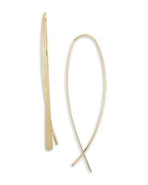 Moon & Meadow 14K Yellow Gold Tapered Teardrop Threader Earrings Product Image