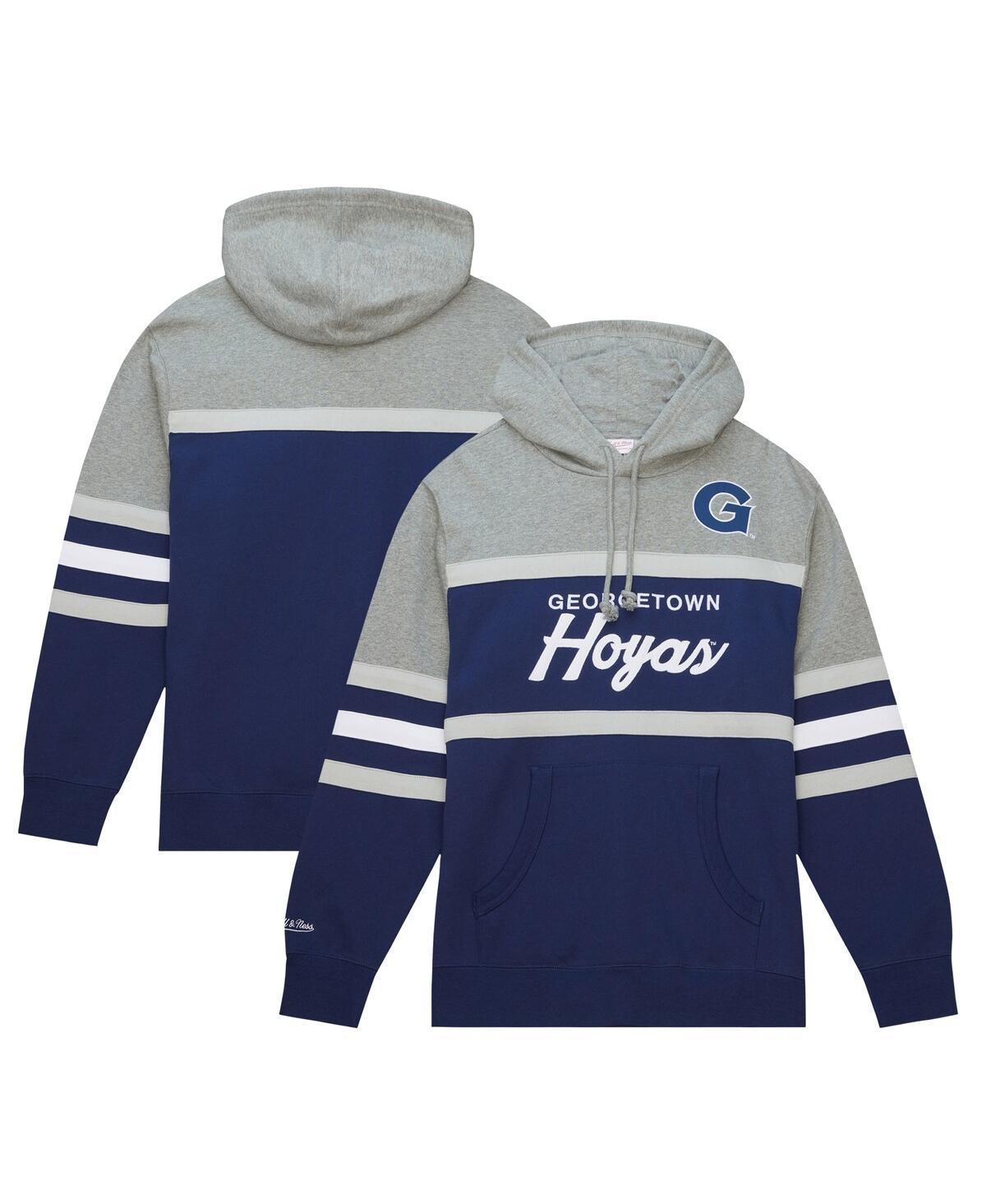 Mens Mitchell & Ness Navy Georgetown Hoyas Head Coach Pullover Hoodie Product Image