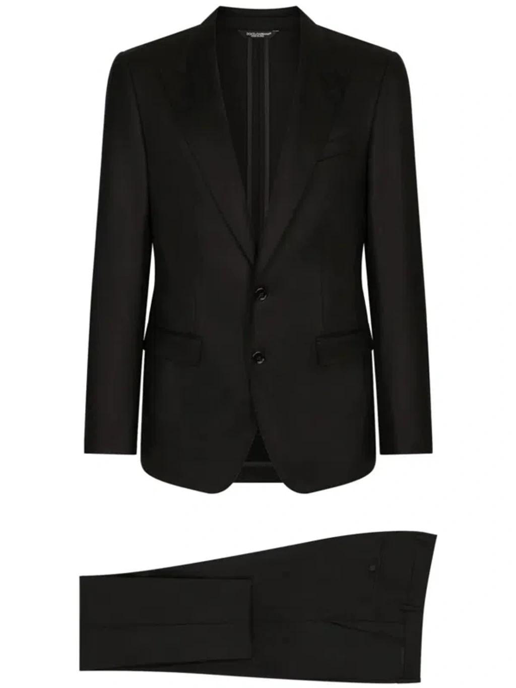 Two-piece Single-breasted Suit In Black Product Image