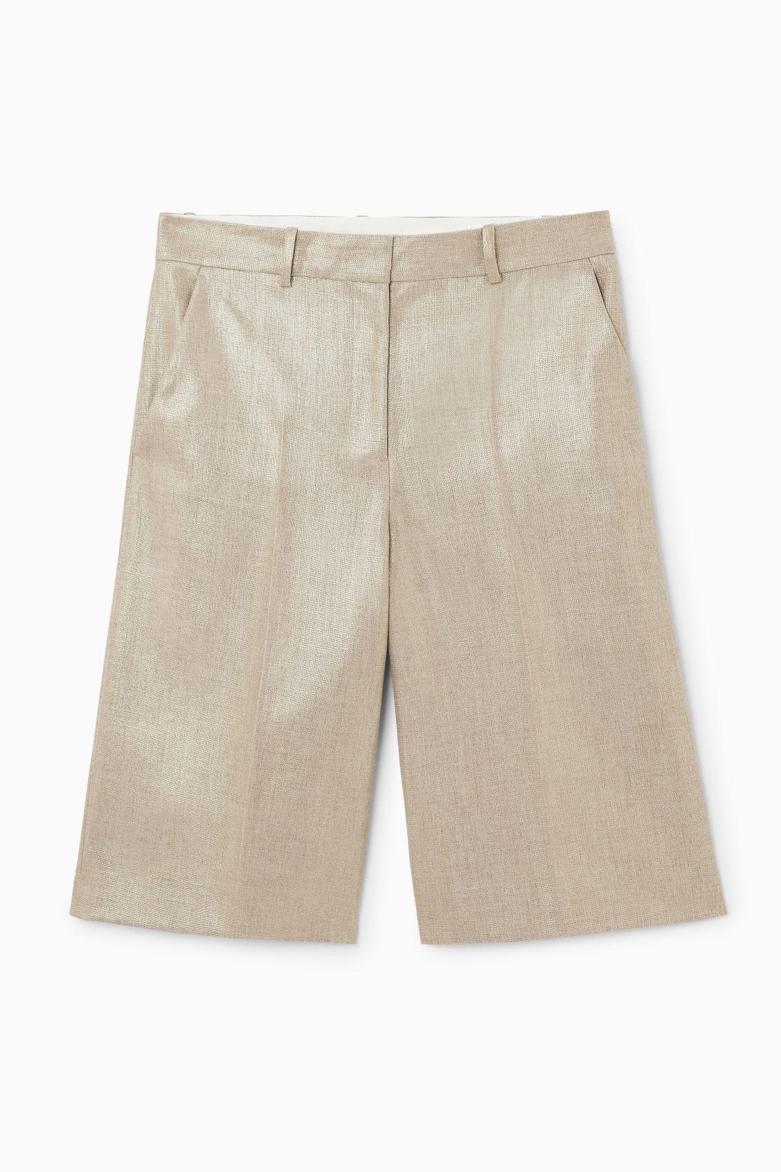 METALLIC HOPSACK BERMUDA SHORTS Product Image