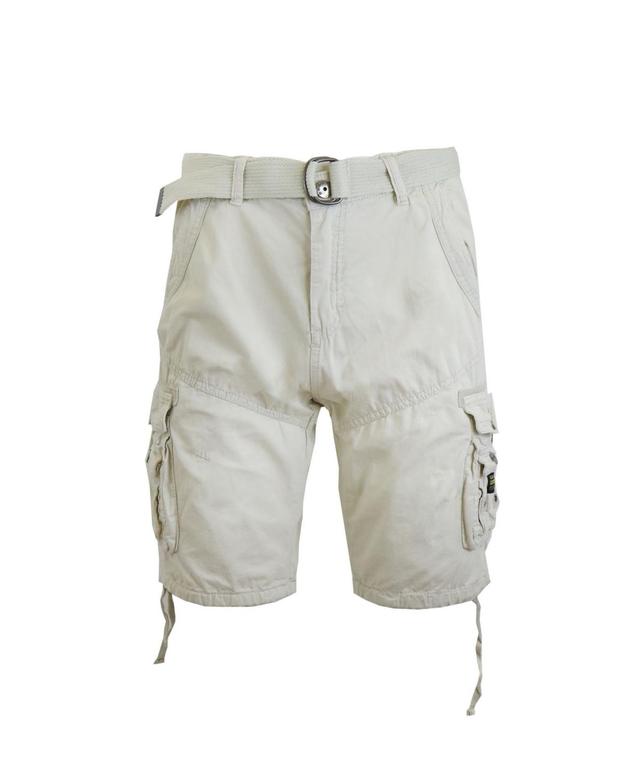 Galaxy By Harvic Mens Belted Cargo Shorts with Twill Flat Front Washed Utility Pockets Product Image