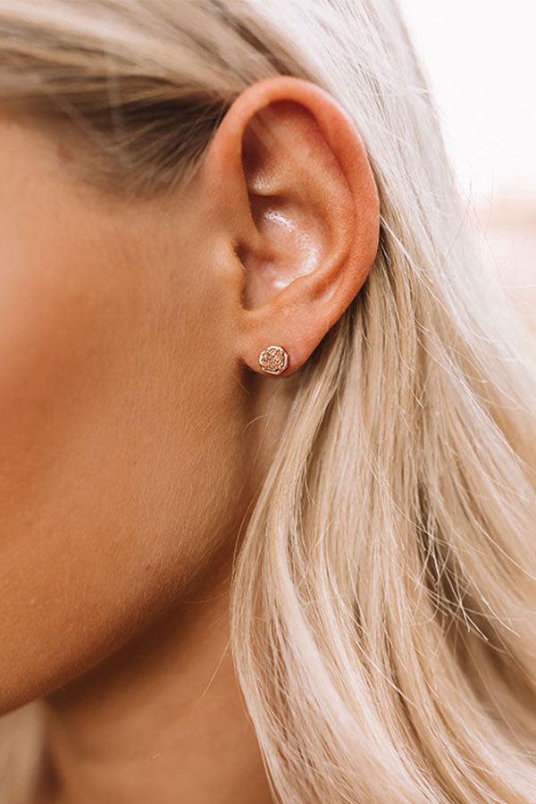 Kendra Scott Nola Rose Gold Stud Earrings in Rose Gold Drusy Product Image