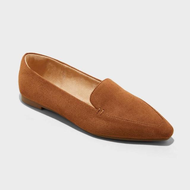 Womens Hayes Loafer Flats with Memory Foam Insole - A New Day Cognac 8.5 Product Image