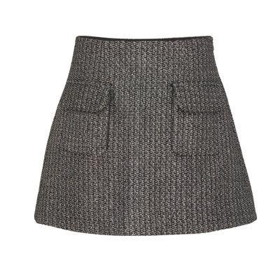 Metallic Boucle Mini Skirt In Black product image