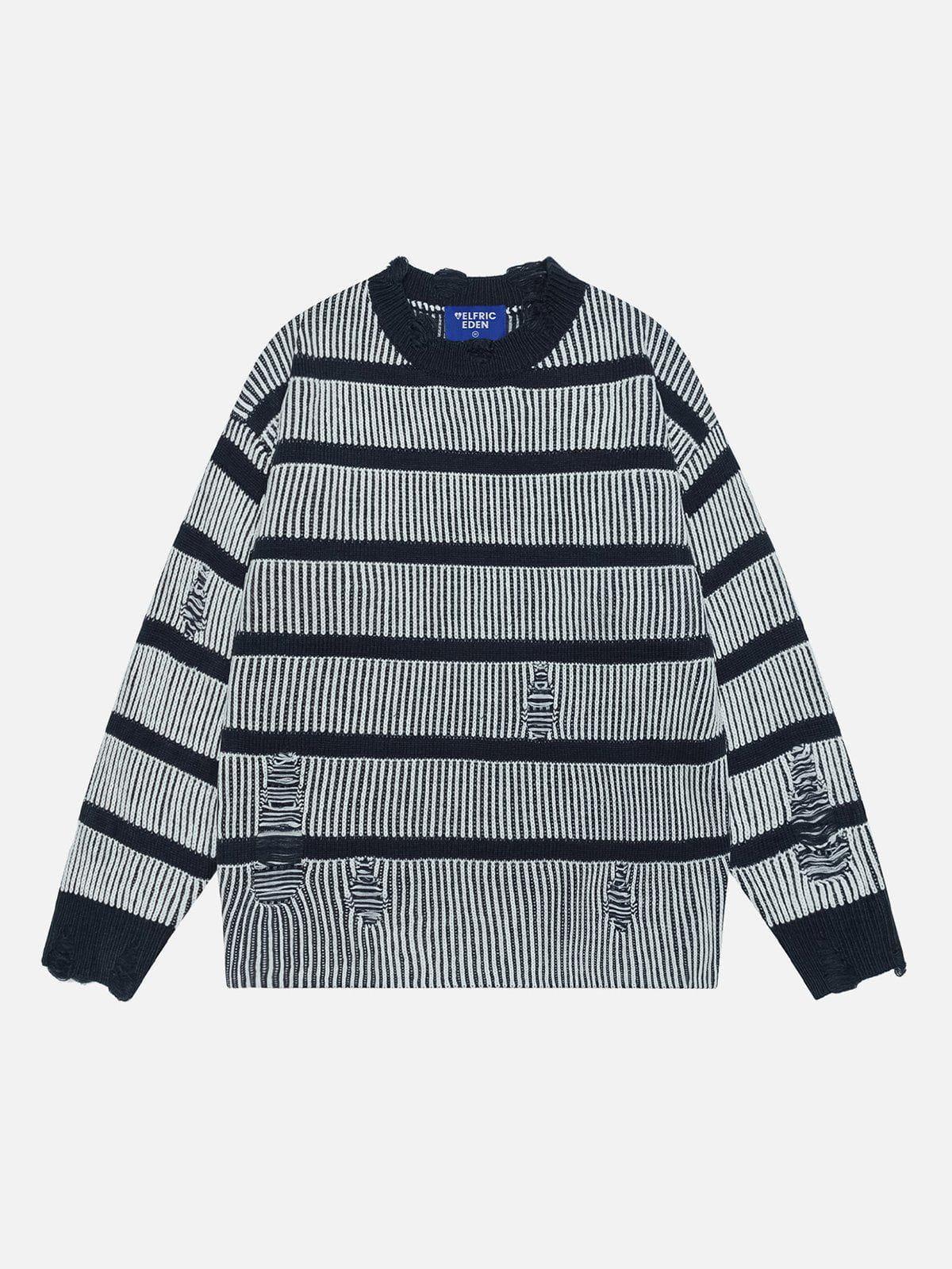 Aelfric Eden Vintage Stripe Distressed Sweater Product Image