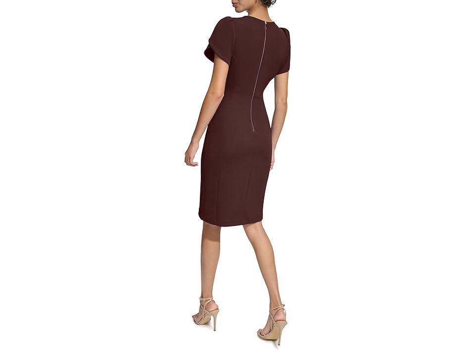 Calvin Klein Tulip Sleeve Sheath Dress (Syrah) Women's Dress Product Image