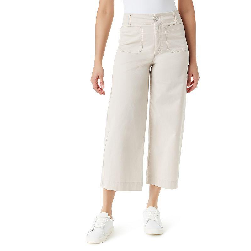 Gloria Vanderbilt Shape Effect Patch Pocket Womens High Rise Wide Leg Cropped Pants Product Image