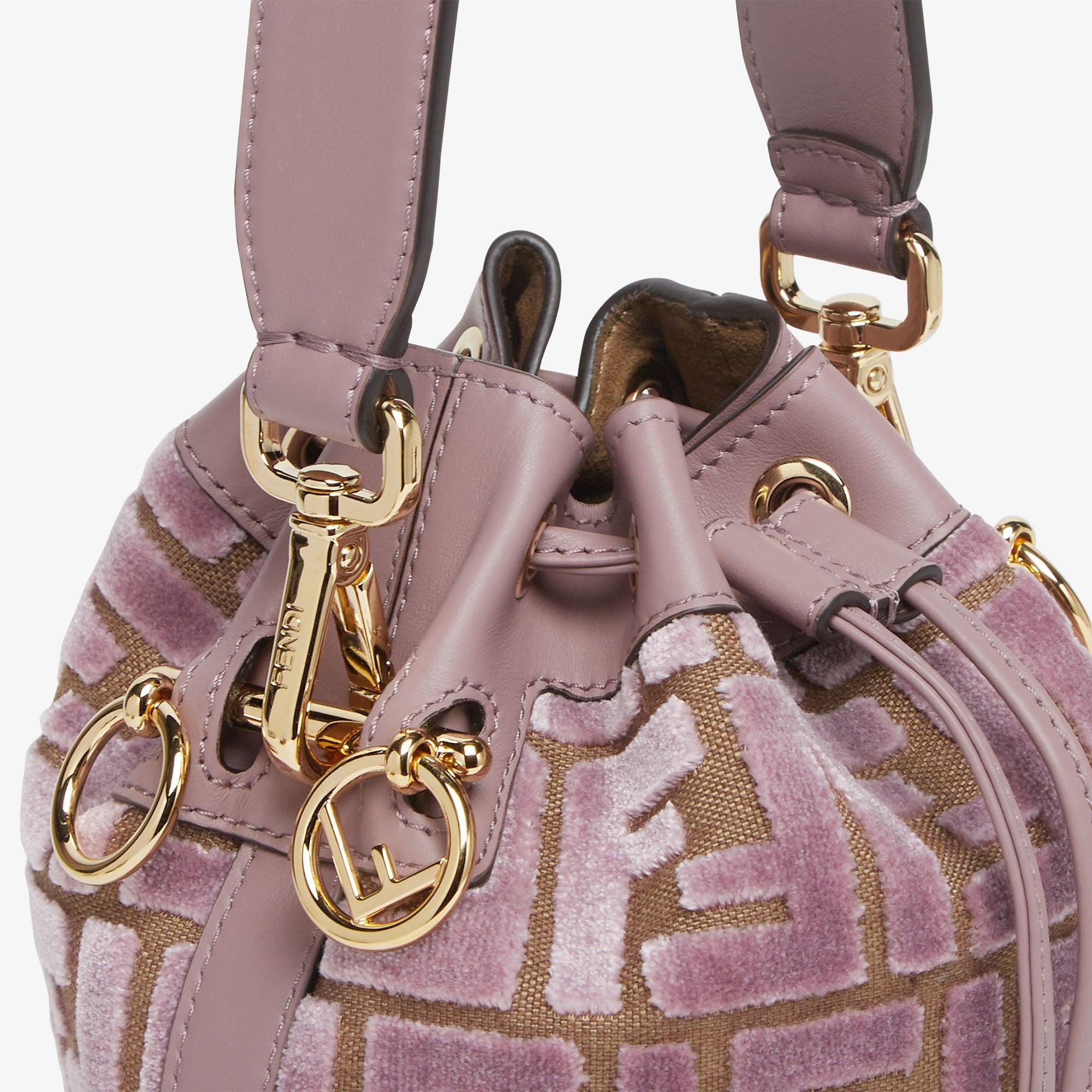 Mon TresorMauve pink FF jacquard velvet mini-bag Product Image