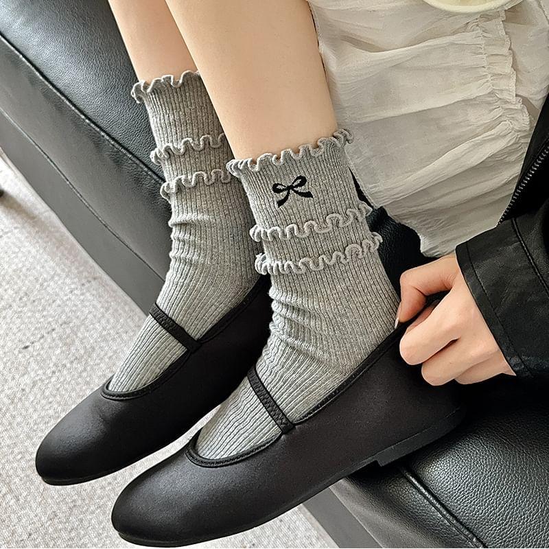 Ribbon Accent Frill Trim Socks / Set Product Image