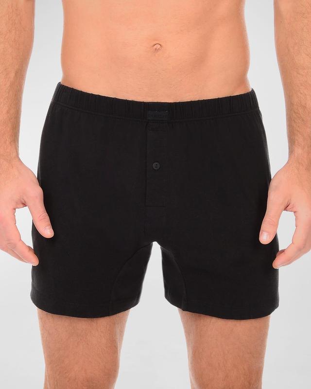 2(X)IST Pima Knit Boxer (Black New Logo) Men's Underwear Product Image