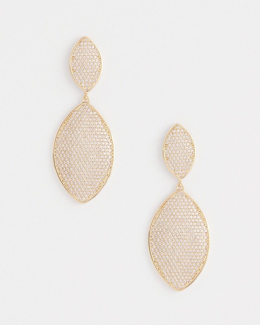 No Droop™ Pavé Navette Drop Earrings Product Image