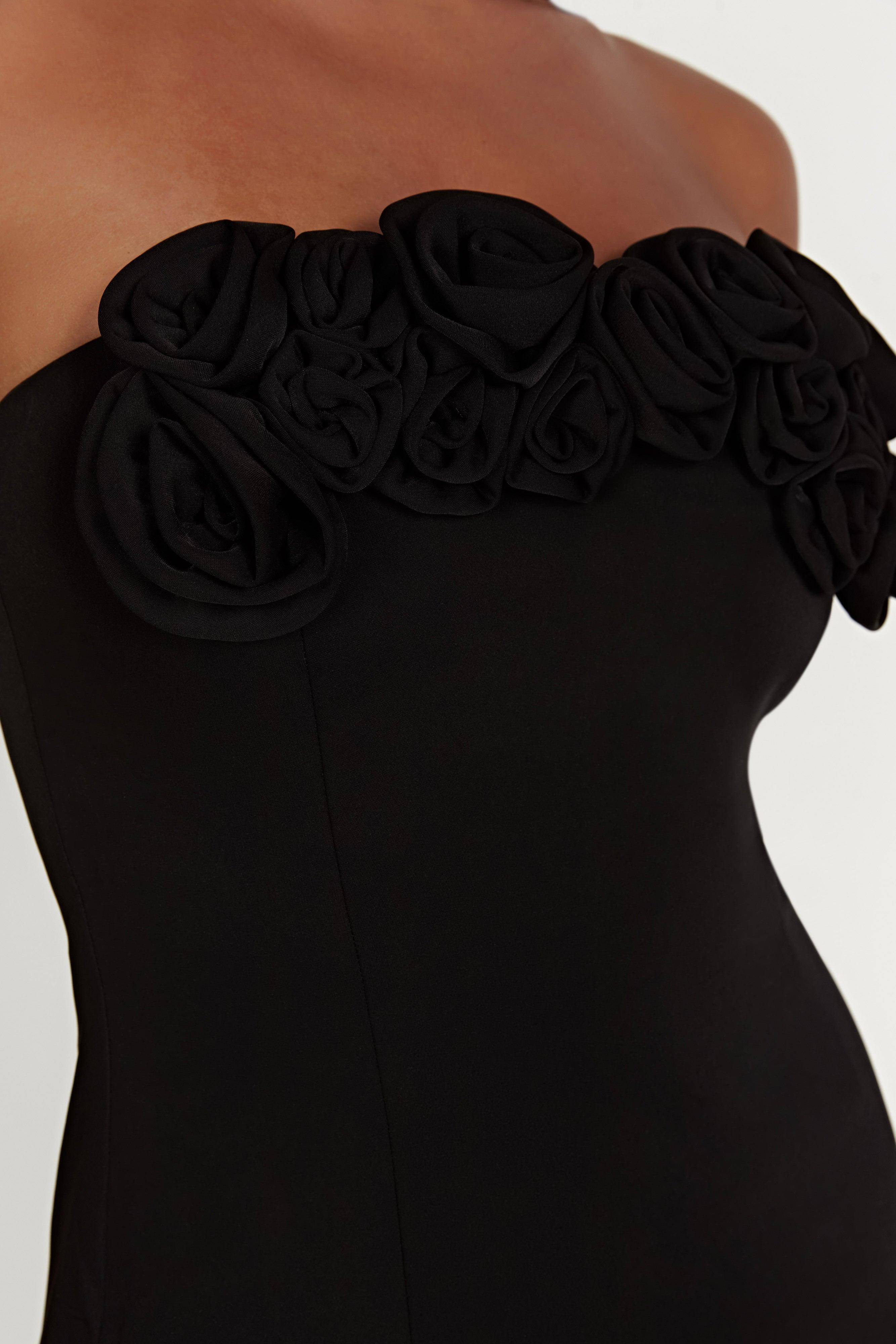 Brooks Rose Mini Dress - Black Product Image