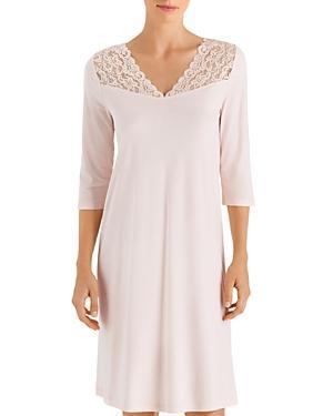 Womens Moments Three-Quarter Lace Yoke Night Gown Product Image