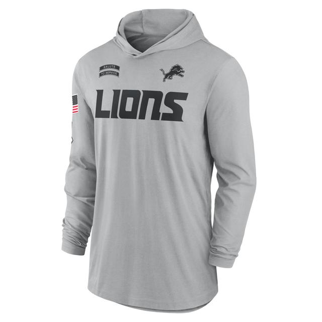 Detroit Lions Salute to Service Edge Mascot Lockup Mens Nike Mens Dri-FIT NFL Long-Sleeve Hooded Top Product Image