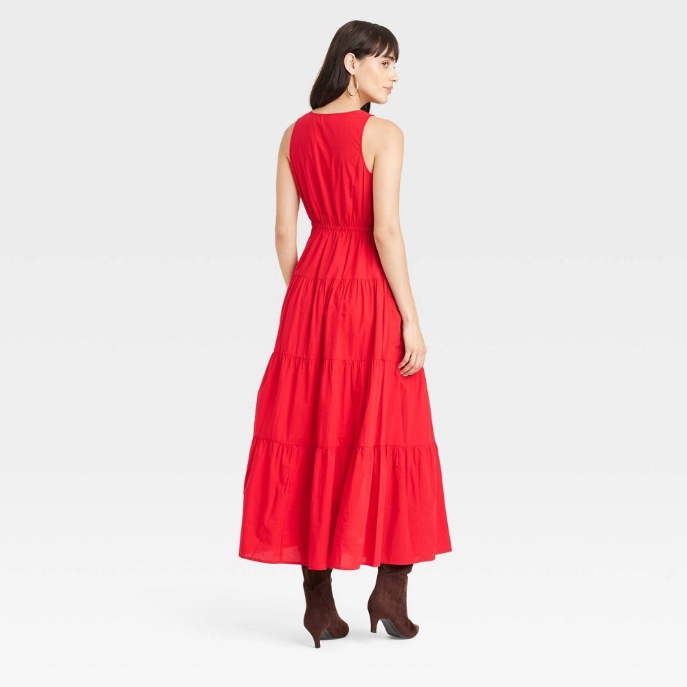 Womens Tiered Maxi A-Line Dress - Universal Thread Red M Product Image