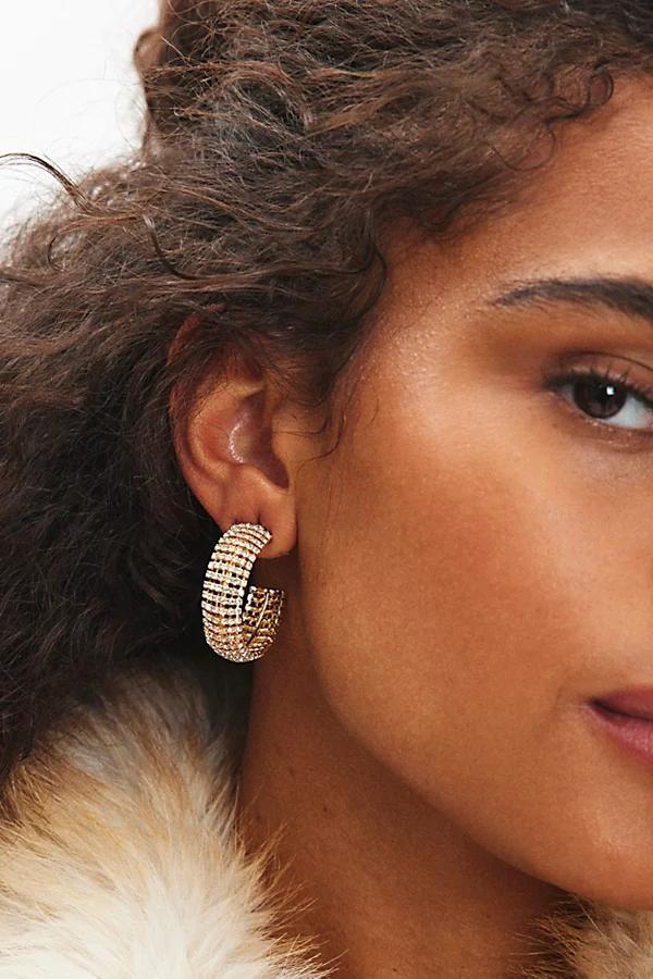 Net Rhinestone Hoop Earring Womens at Urban Outfitters Product Image