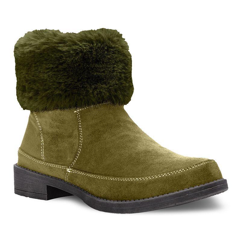 Propet Tabitha Womens Faux Fur Ankle Boots Green Product Image