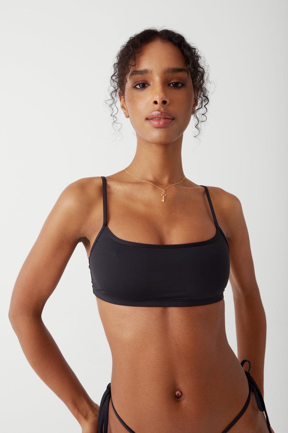 Bay View Bralette Bikini Top - Black Product Image