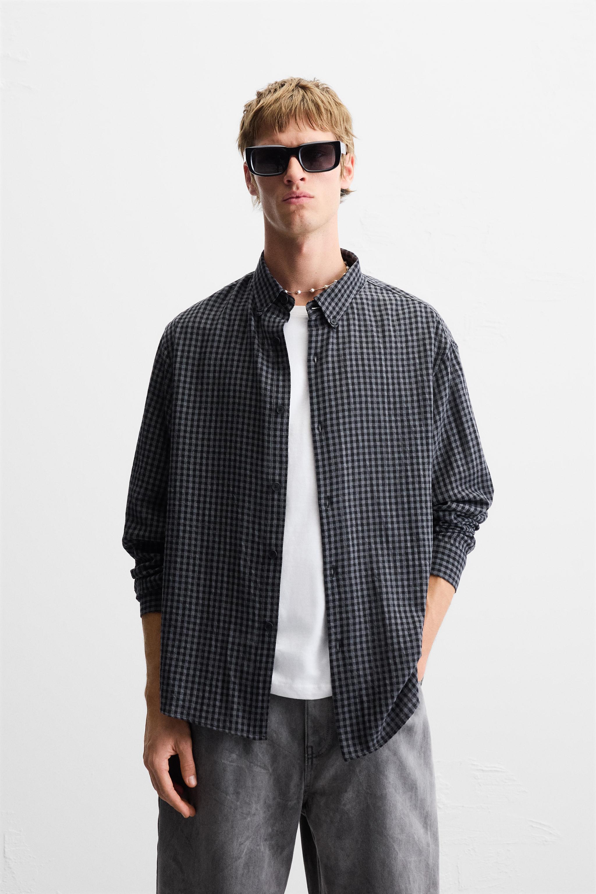 RELAXED FIT PLAID SHIRT Product Image