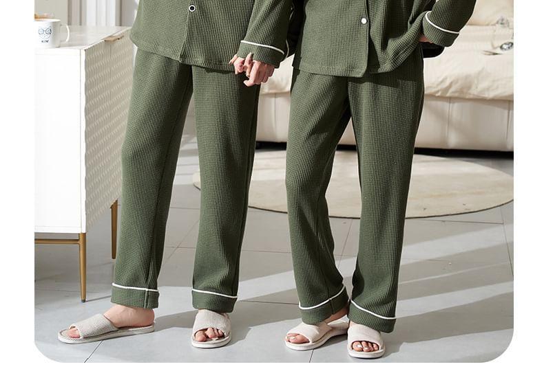 Couple Matching Loungewear Set : Long-Sleeve Bear Print Top + Pants Product Image