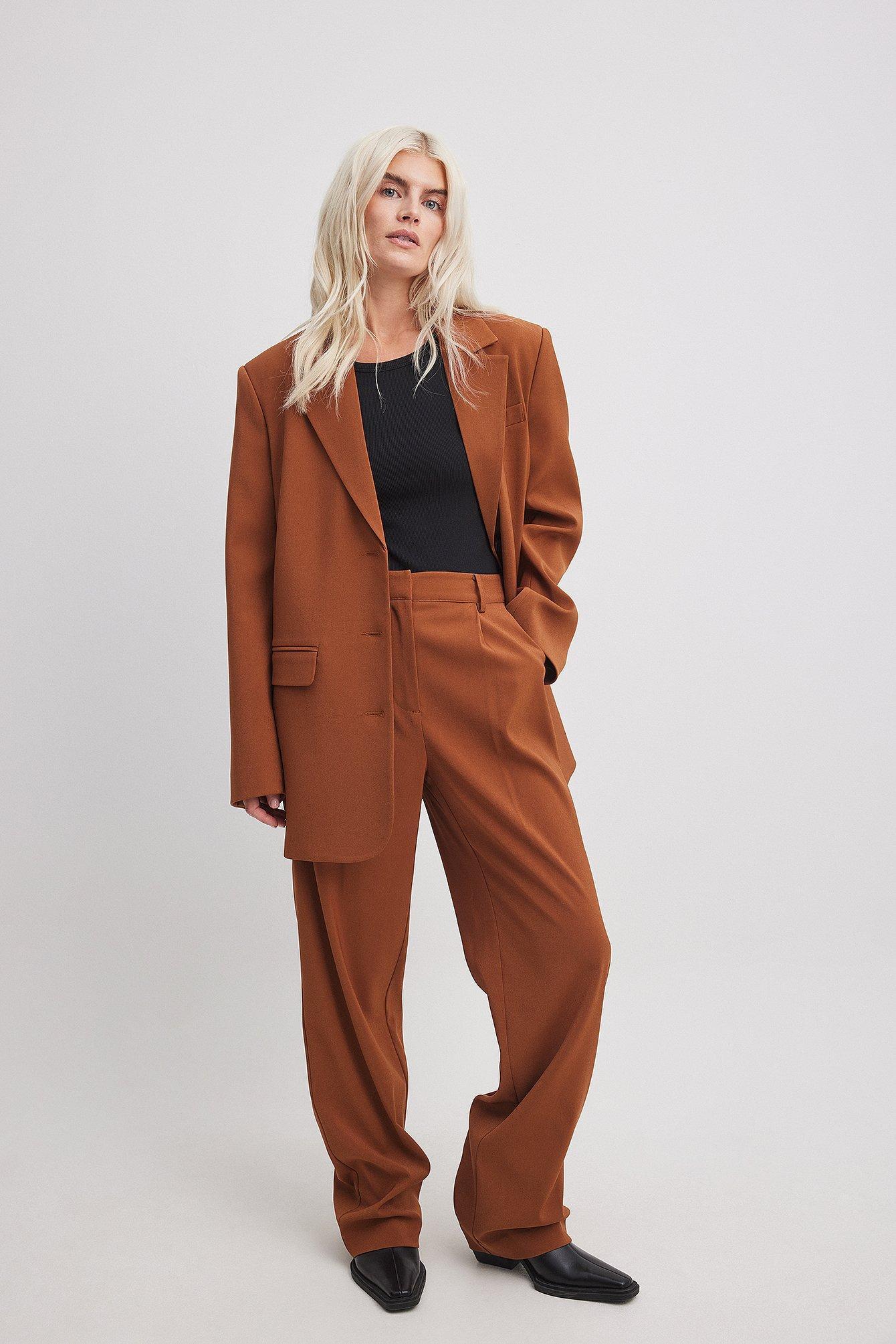 Wide Pleated Suit Pants Product Image