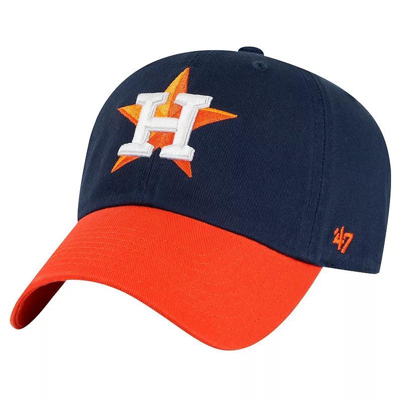 Mens 47 /Orange Houston Astros Clean Up Adjustable Hat, Blue Product Image