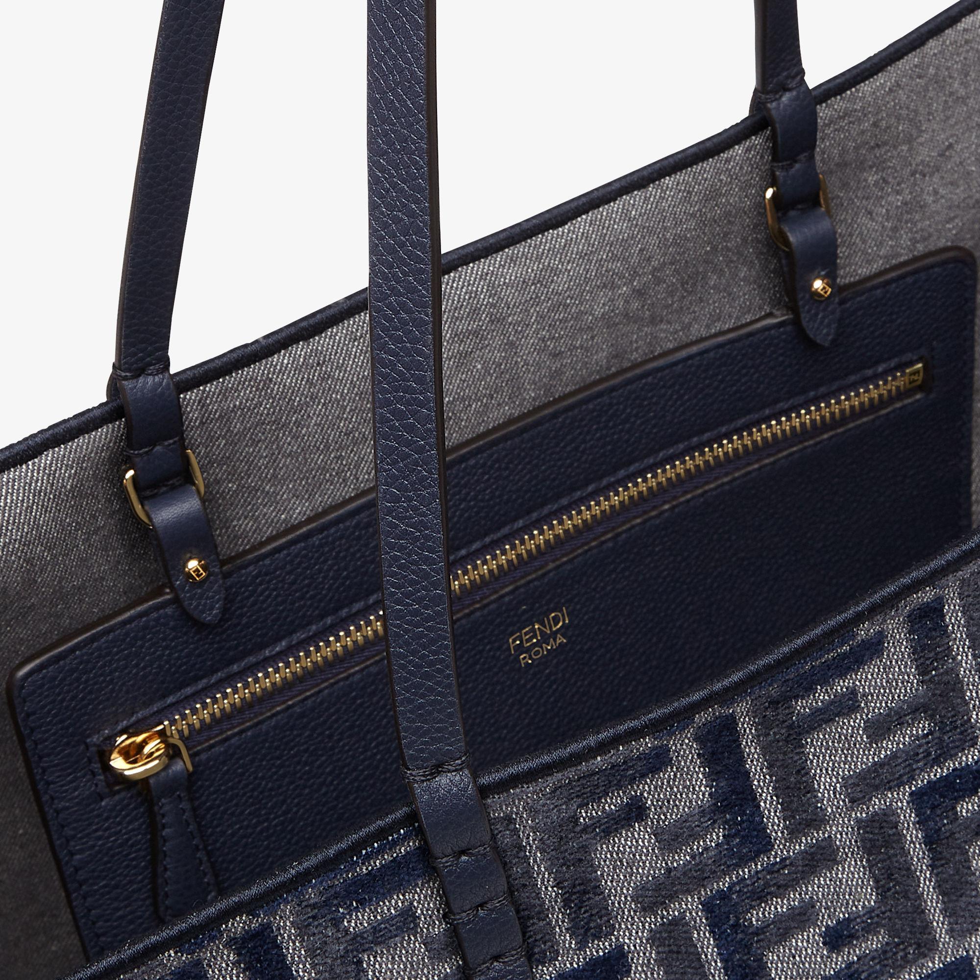 Large RollDark blue FF chenille shopper Product Image