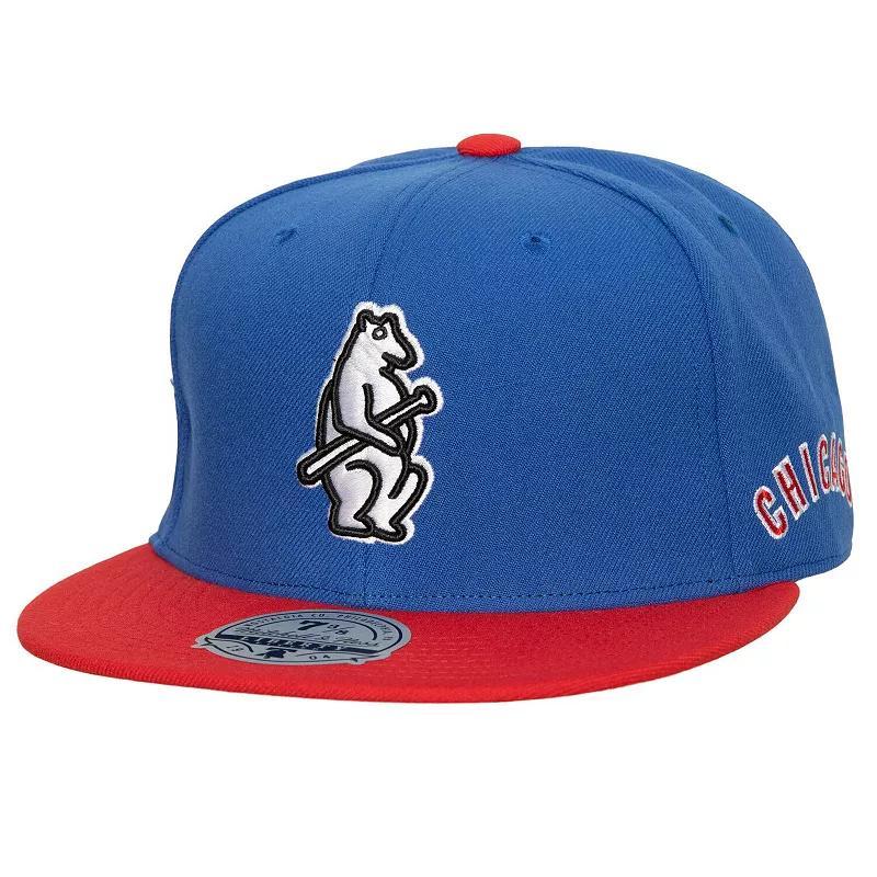 Mens Mitchell & Ness Royal/Red Chicago Cubs Bases Loaded Fitted Hat Product Image