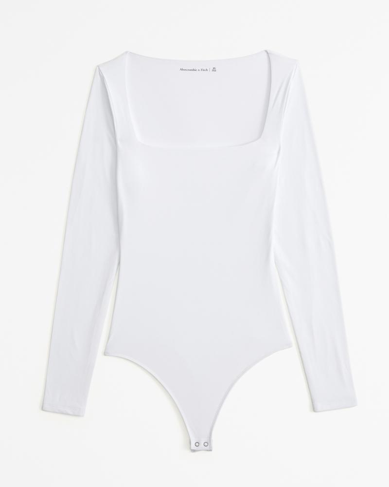 Soft Matte Seamless Long-Sleeve Squareneck Bodysuit Product Image