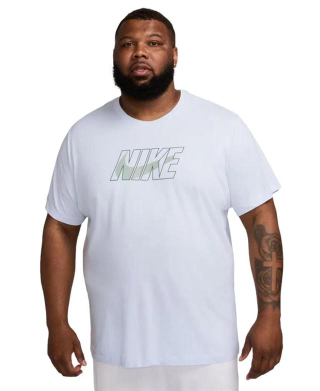 NIKE Men's Dri-fit Fitness Short Sleeve Logo Graphic T-shirt In Football Grey Product Image