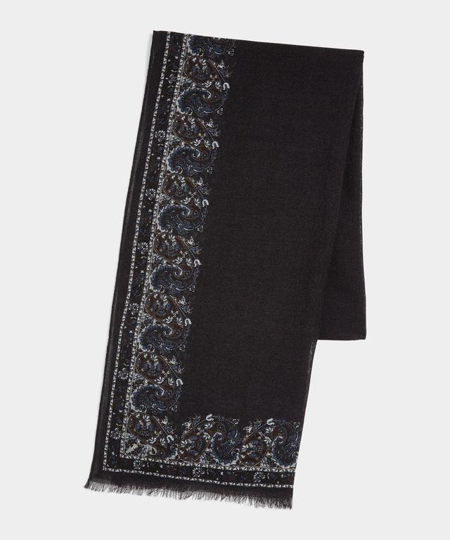 Paisley Tailored Scarf in Black Product Image