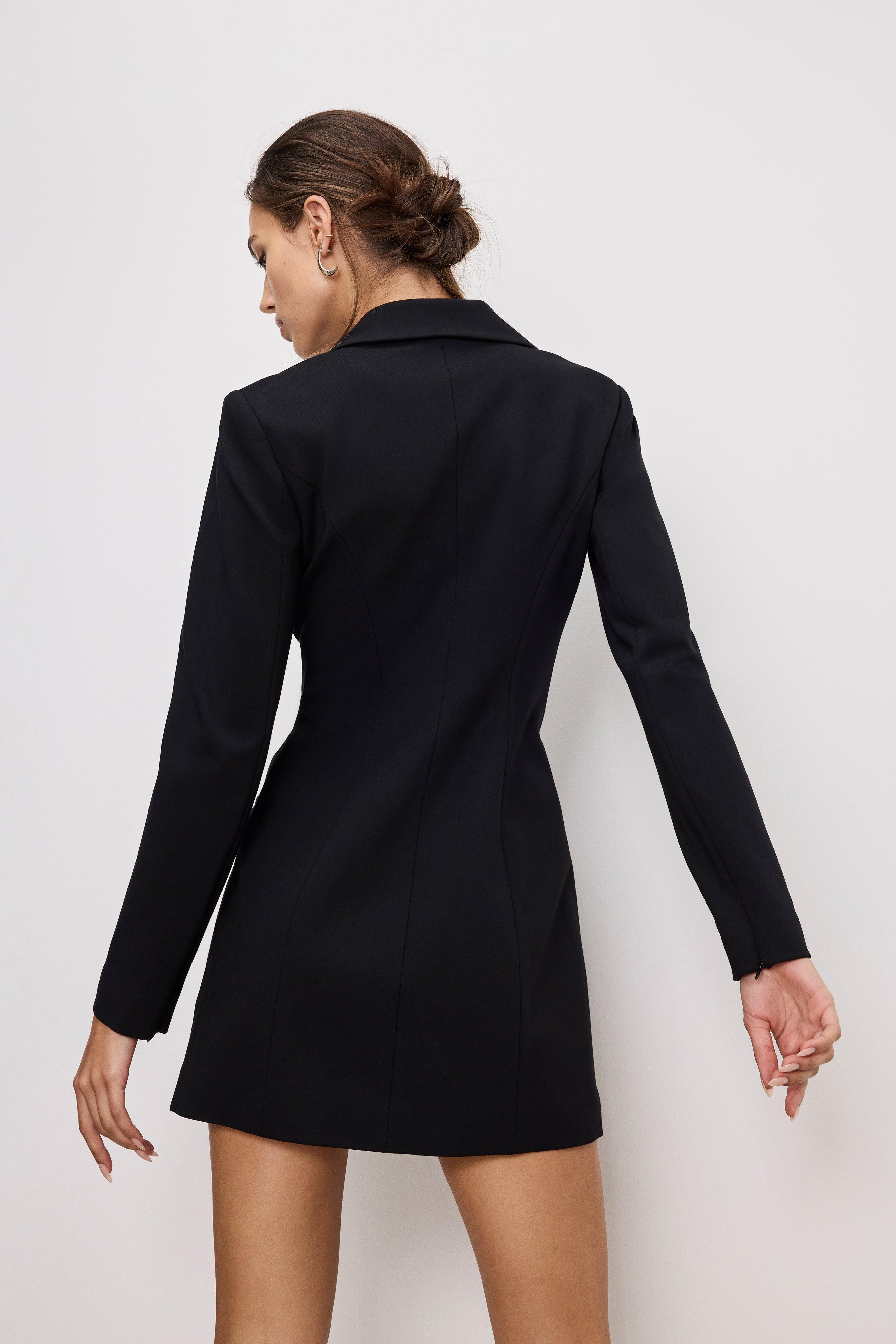 PONTE EMBELLISHED BLAZER DRESS | BLACK001 Product Image